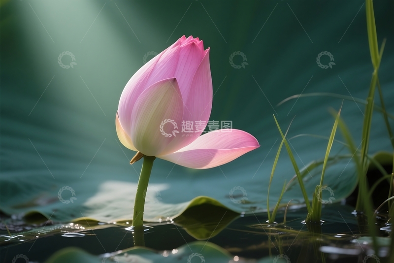 高清大图下载【趣麦麦图】二十四节气立夏荷花插图 