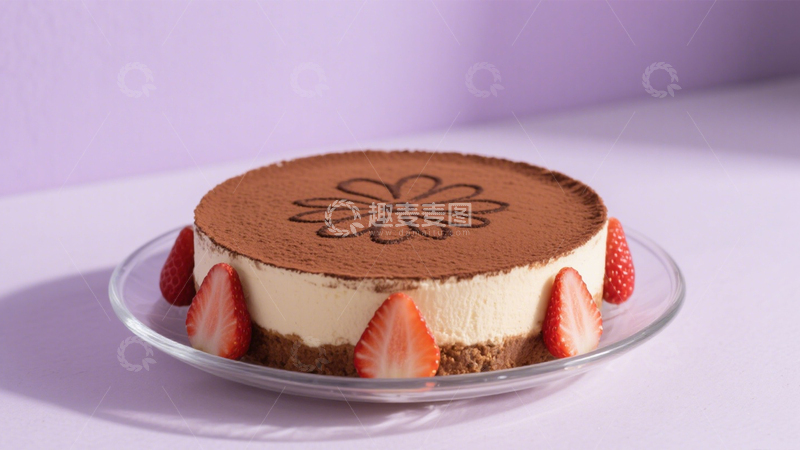 高清大图下载【趣麦麦图】可可粉装饰提拉米苏6