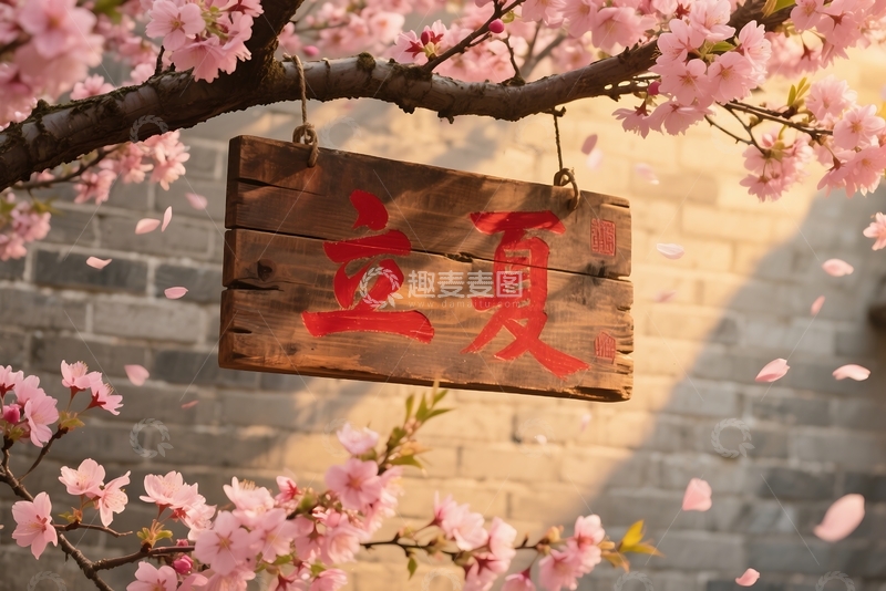 高清大图下载【趣麦麦图】二十四节气立夏横版有字 