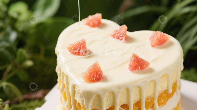 高清大图下载【趣麦麦图】西柚奶油水果蛋糕7