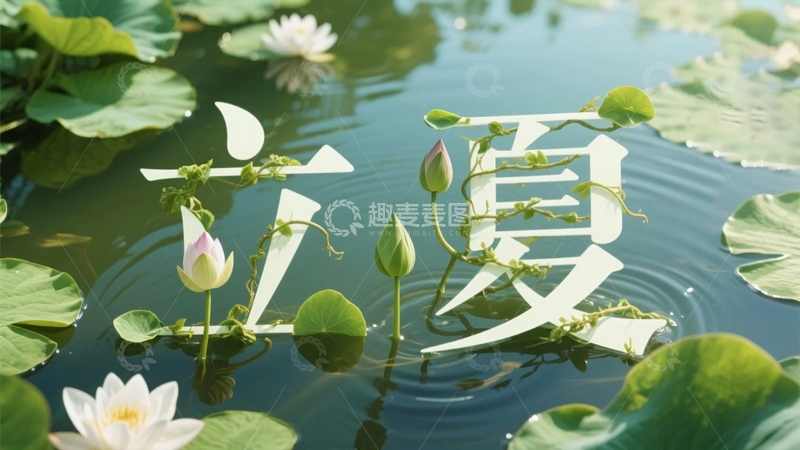 高清大图下载【趣麦麦图】立夏节气夏至字体4