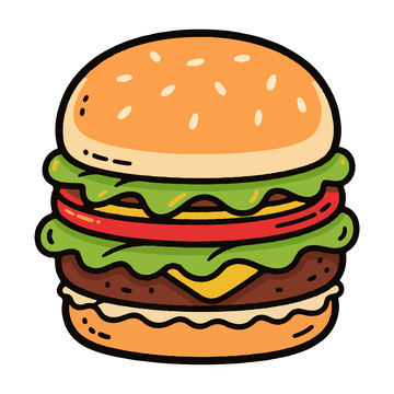 巨无霸汉堡简笔画