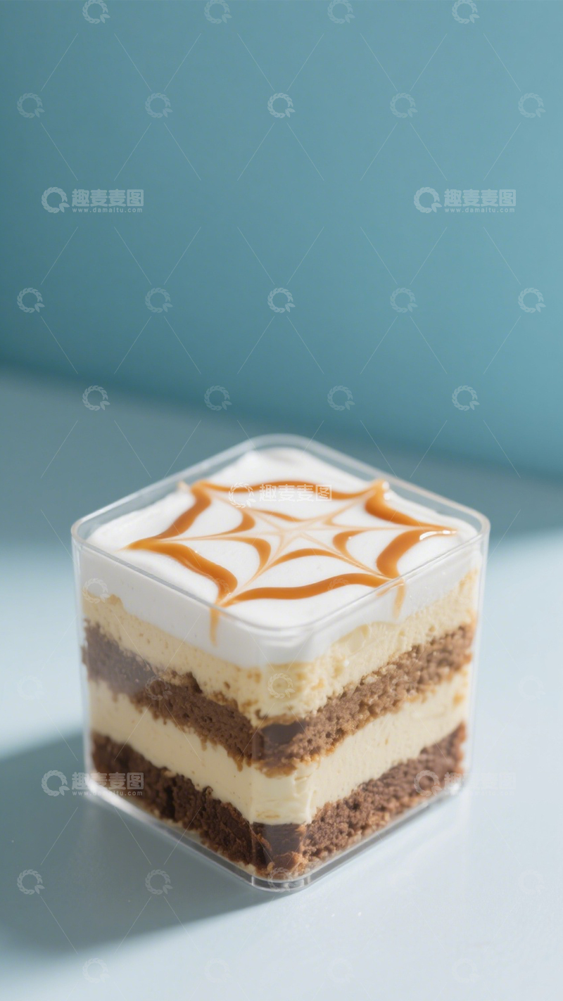 高清大图下载【趣麦麦图】-焦糖多层芝士蛋糕1