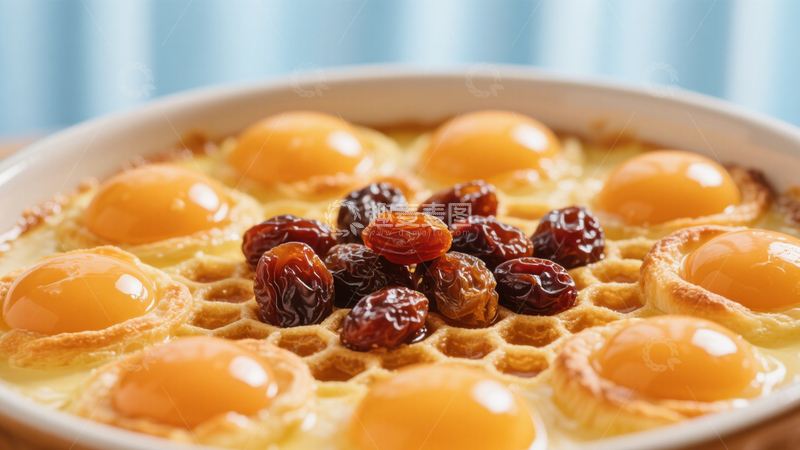 高清大图下载【趣麦麦图】蛋黄葡萄干焗烤酥皮5