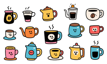 各种可爱的拟人咖啡杯