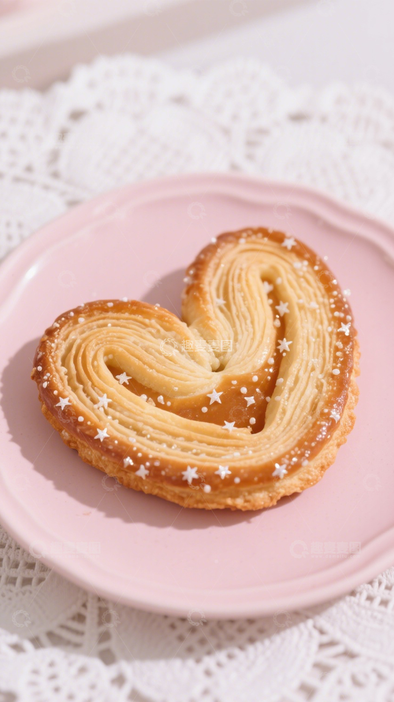 高清大图下载【趣麦麦图】心形糖珠蝴蝶酥糕点4