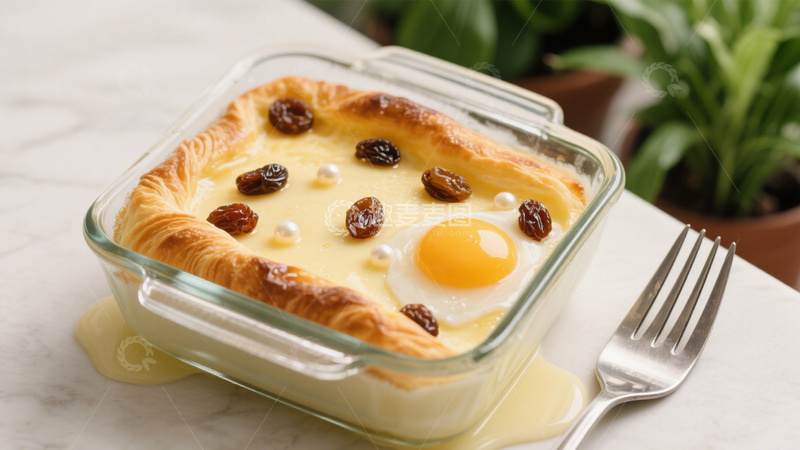 高清大图下载【趣麦麦图】蛋黄葡萄干焗烤酥皮6