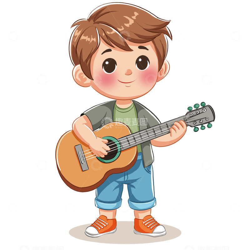 高清大图下载【趣麦麦图】卡通男孩电吉