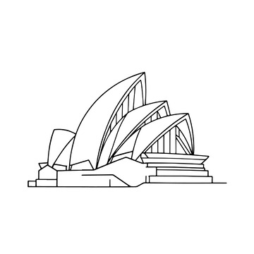 线描悉尼歌剧院地标