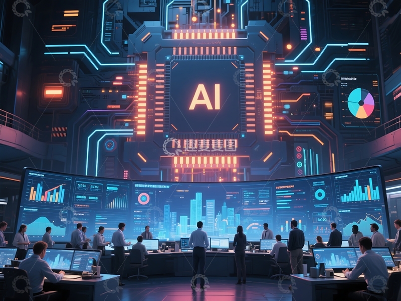 高清大图下载【趣麦麦图】ai芯片科技CPU背景 