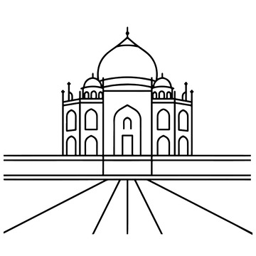 泰姬陵道路线描图