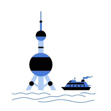 东方明珠插画地标