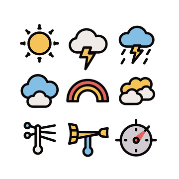 天气符号简约插画