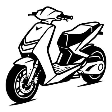 黑白色一辆电动摩托车