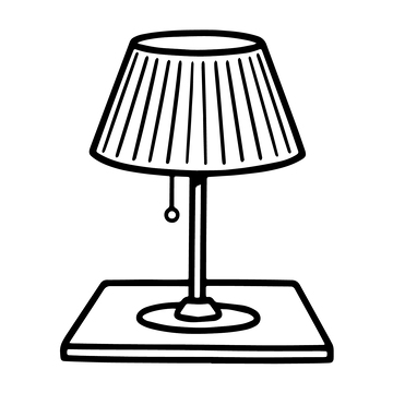 黑白线稿台灯