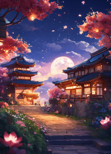 中国传统节日中秋AI插画高清海报背景素材1