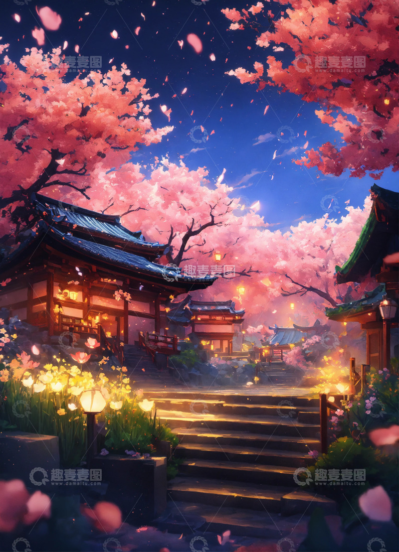 高清大图下载【趣麦麦图】中国传统节日中秋AI插画高清海报背景素材