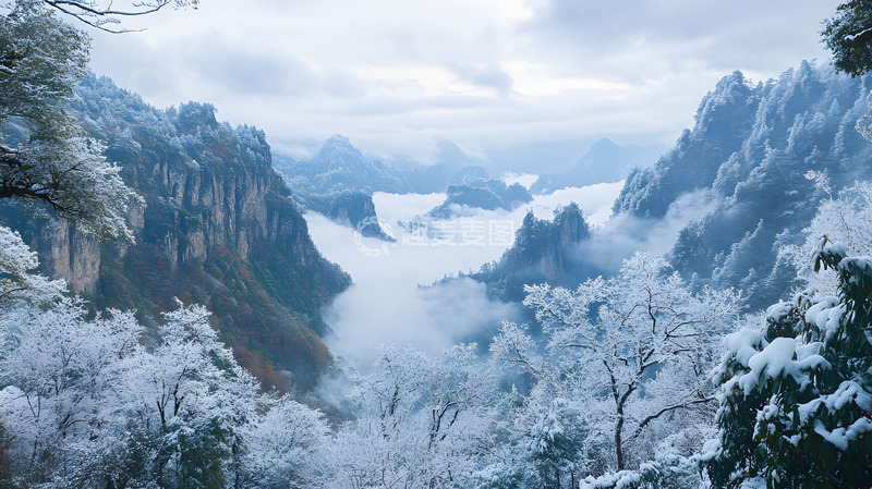 高清大图下载【趣麦麦图】冬季高山云雾美景2