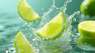 柠檬落水清爽背景1