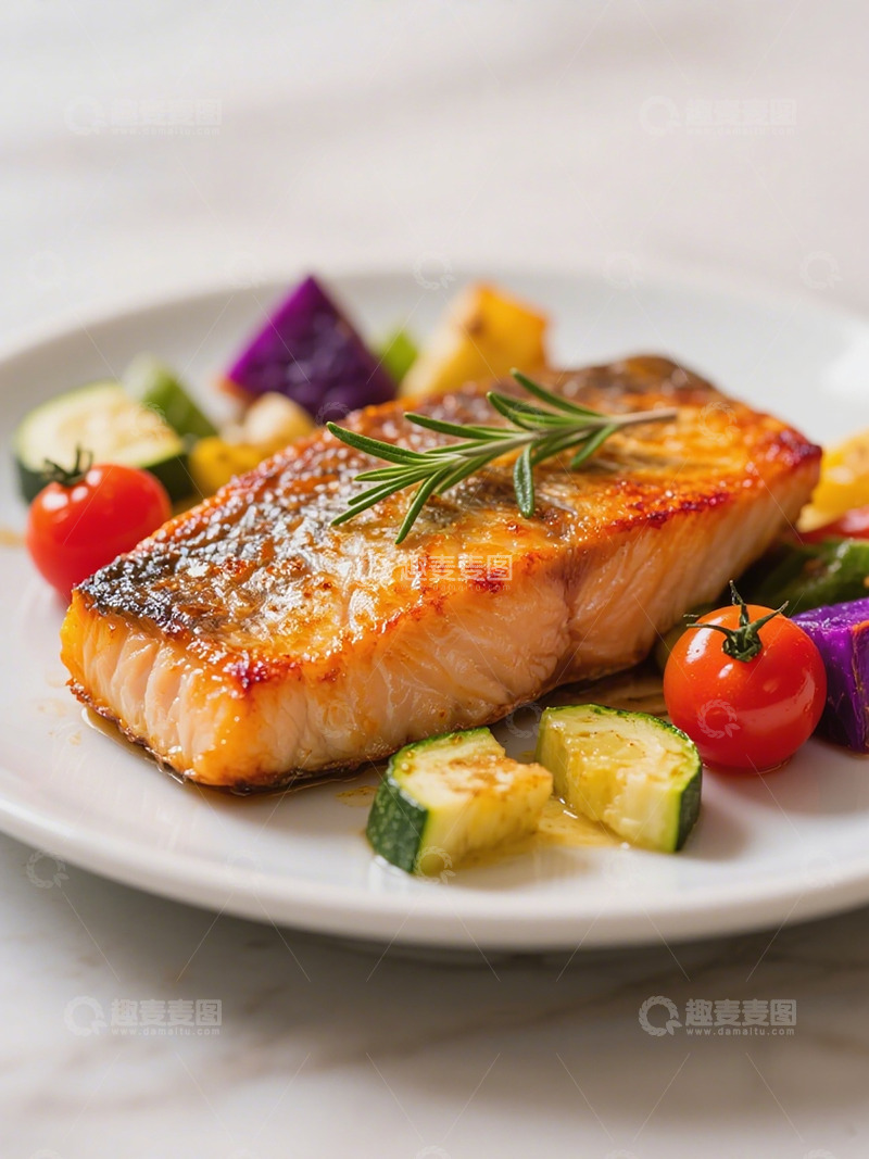 高清大图下载【趣麦麦图】香煎三文鱼摄影图