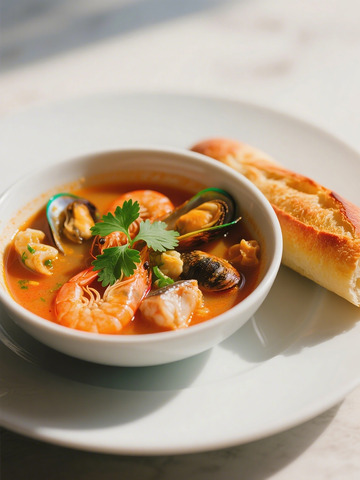 海鲜汤品摄影图