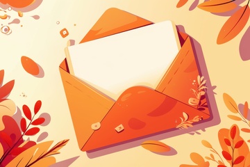 卡通简约红色的信封背景