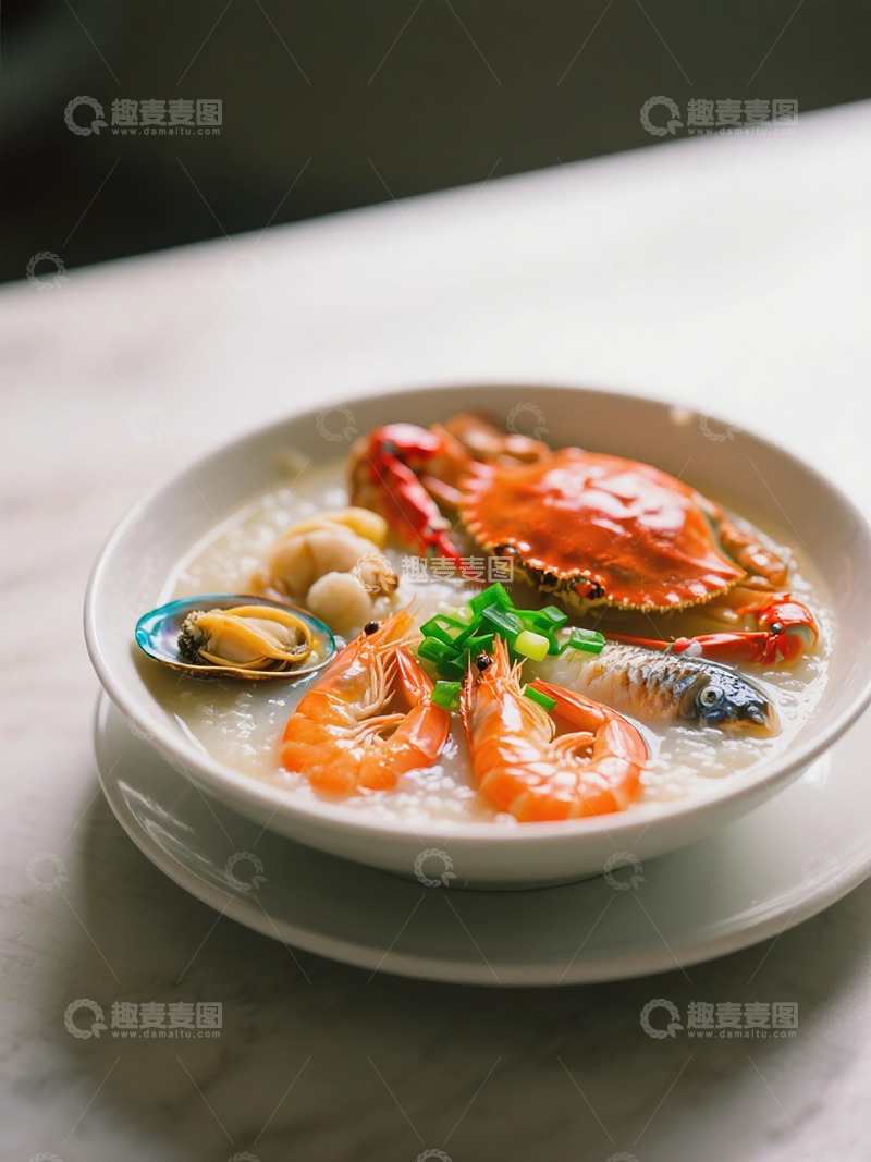 高清大图下载【趣麦麦图】海鲜粥摄影图