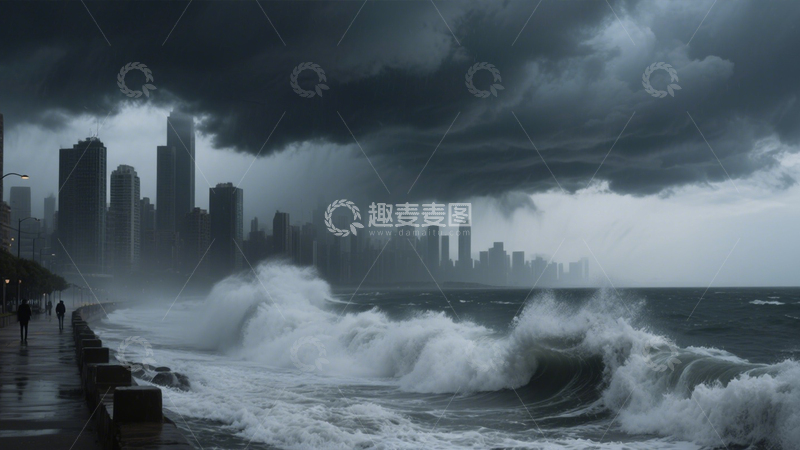高清大图下载【趣麦麦图】海岸风暴汹涌图3