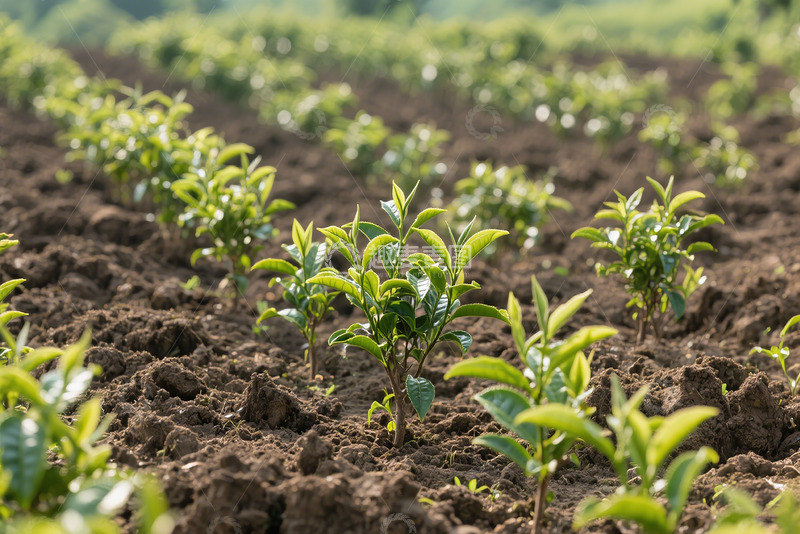 高清大图下载【趣麦麦图】生长的茶苗摄影图