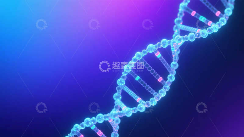高清大图下载【趣麦麦图】科技发光DNA双螺旋7