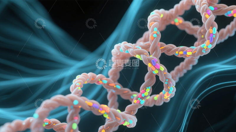 高清大图下载【趣麦麦图】-微观生命科学DNA图景3