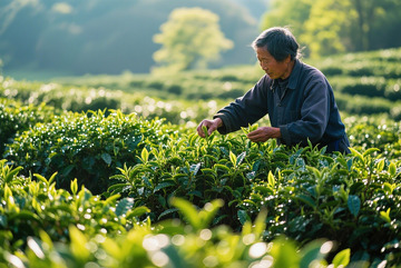 茶园采茶的农民