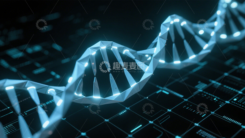 高清大图下载【趣麦麦图】科技发光DNA双螺旋4