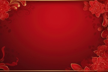 大红色花纹边框背景