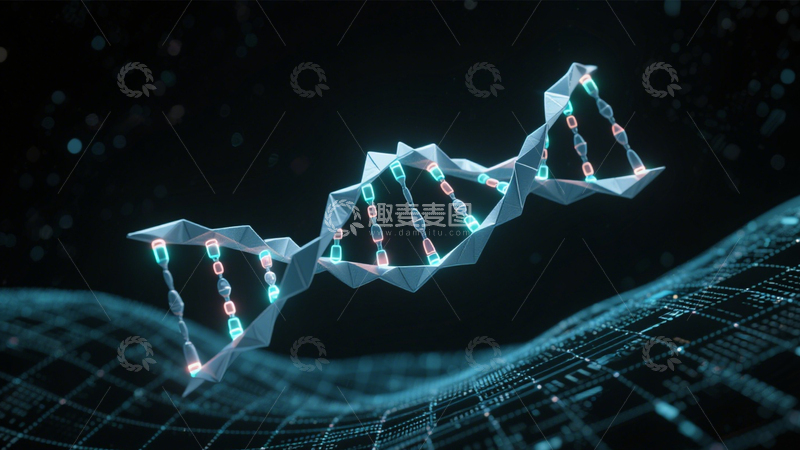 高清大图下载【趣麦麦图】科技发光DNA双螺旋3