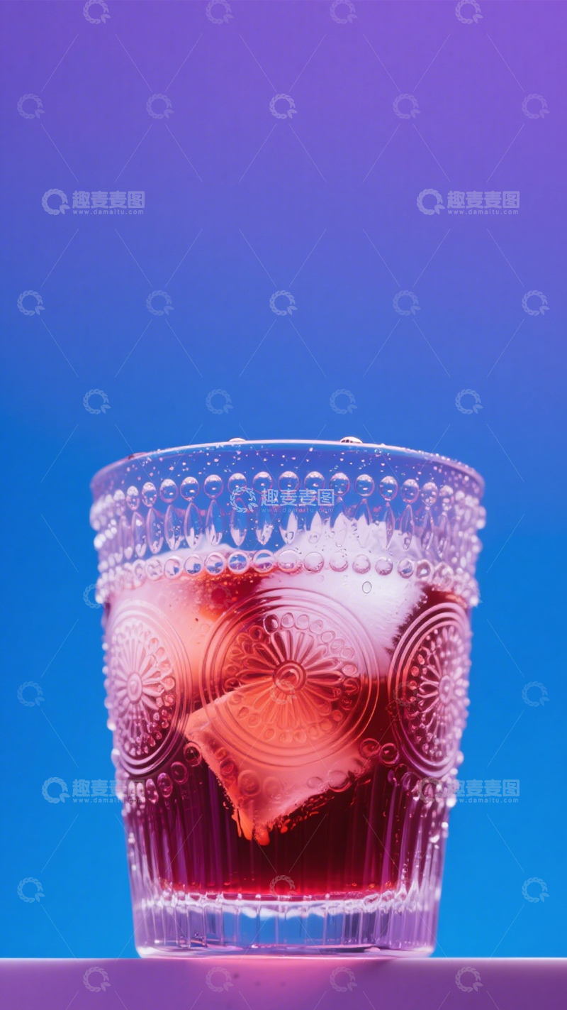 高清大图下载【趣麦麦图】冰饮清凉玻璃杯景2