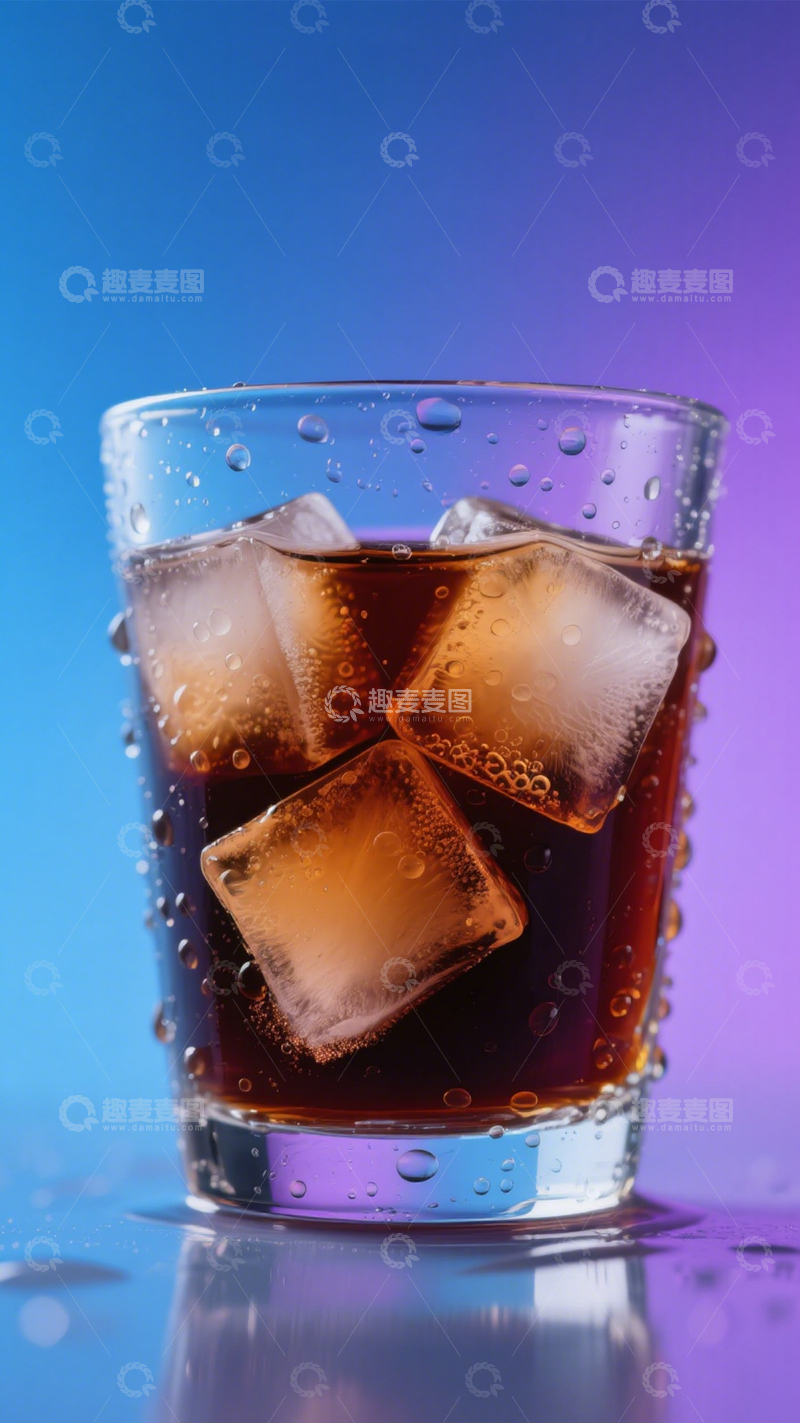 高清大图下载【趣麦麦图】冰饮清凉玻璃杯景1