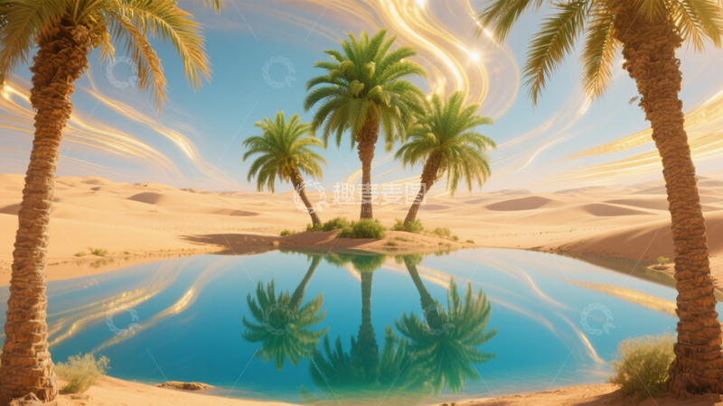 高清大图下载【趣麦麦图】沙漠绿洲奇幻风光3