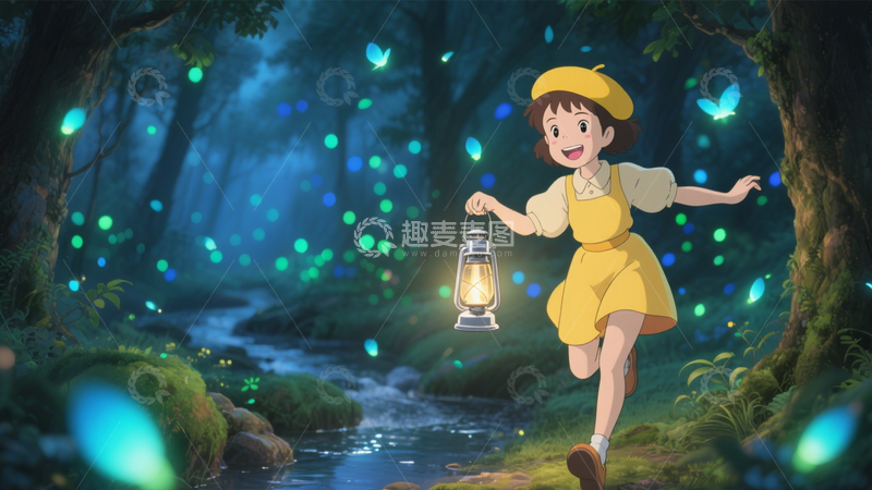 高清大图下载【趣麦麦图】森林少女梦幻夜旅4