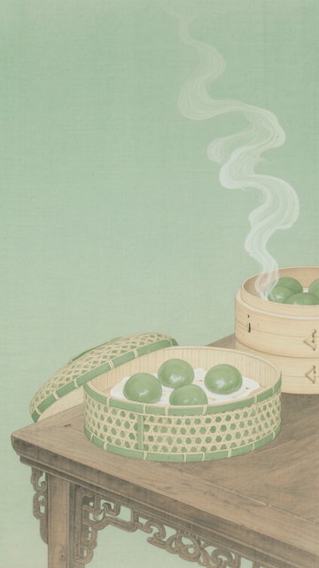 国风青团竹编蒸笼2