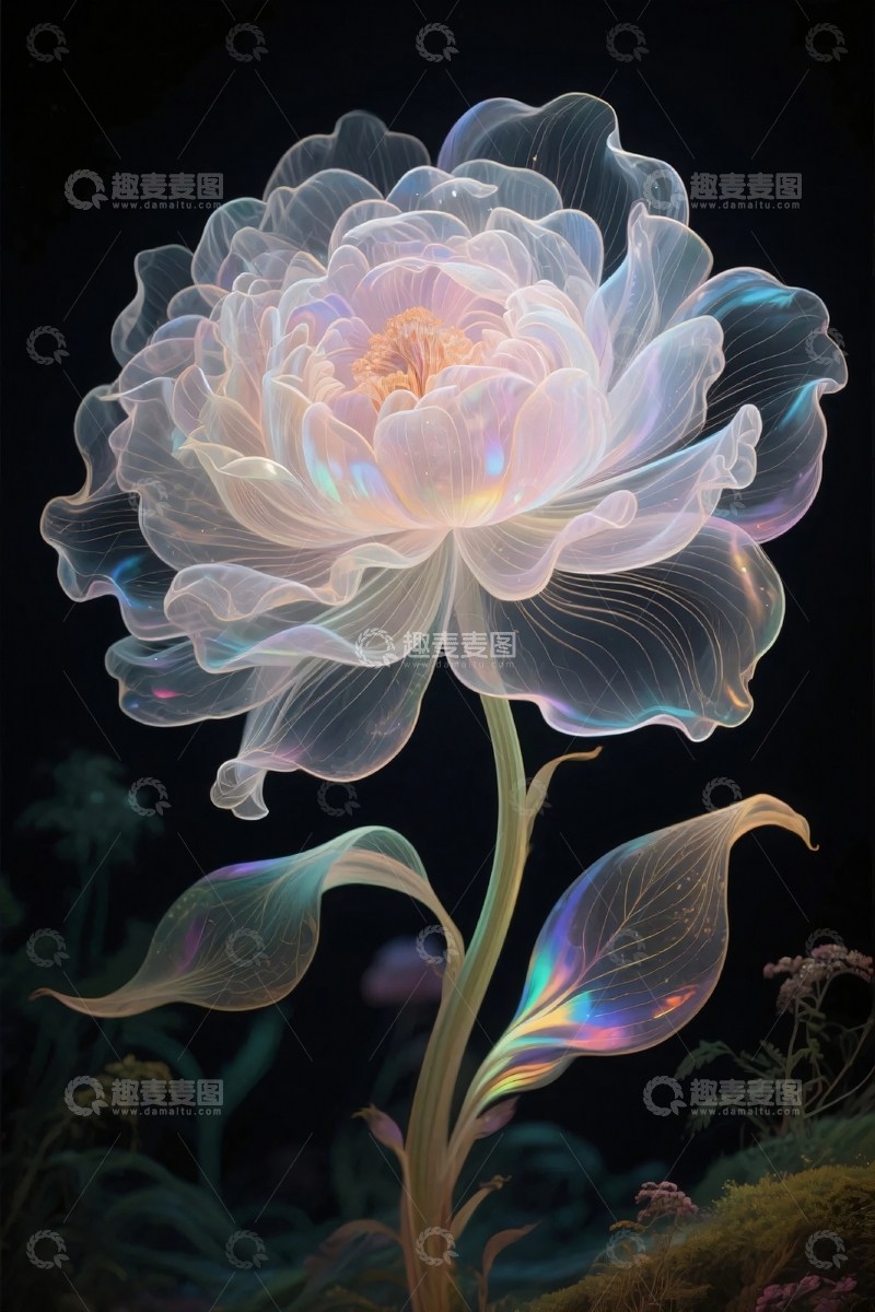 高清大图下载【趣麦麦图】赛博植物花朵7