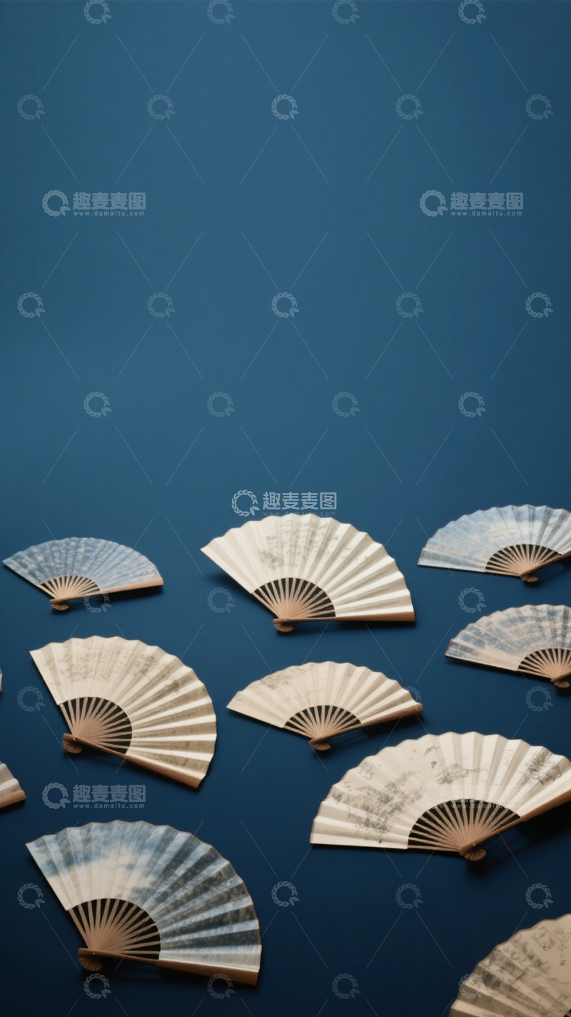 高清大图下载【趣麦麦图】古典中国风雅致折扇3