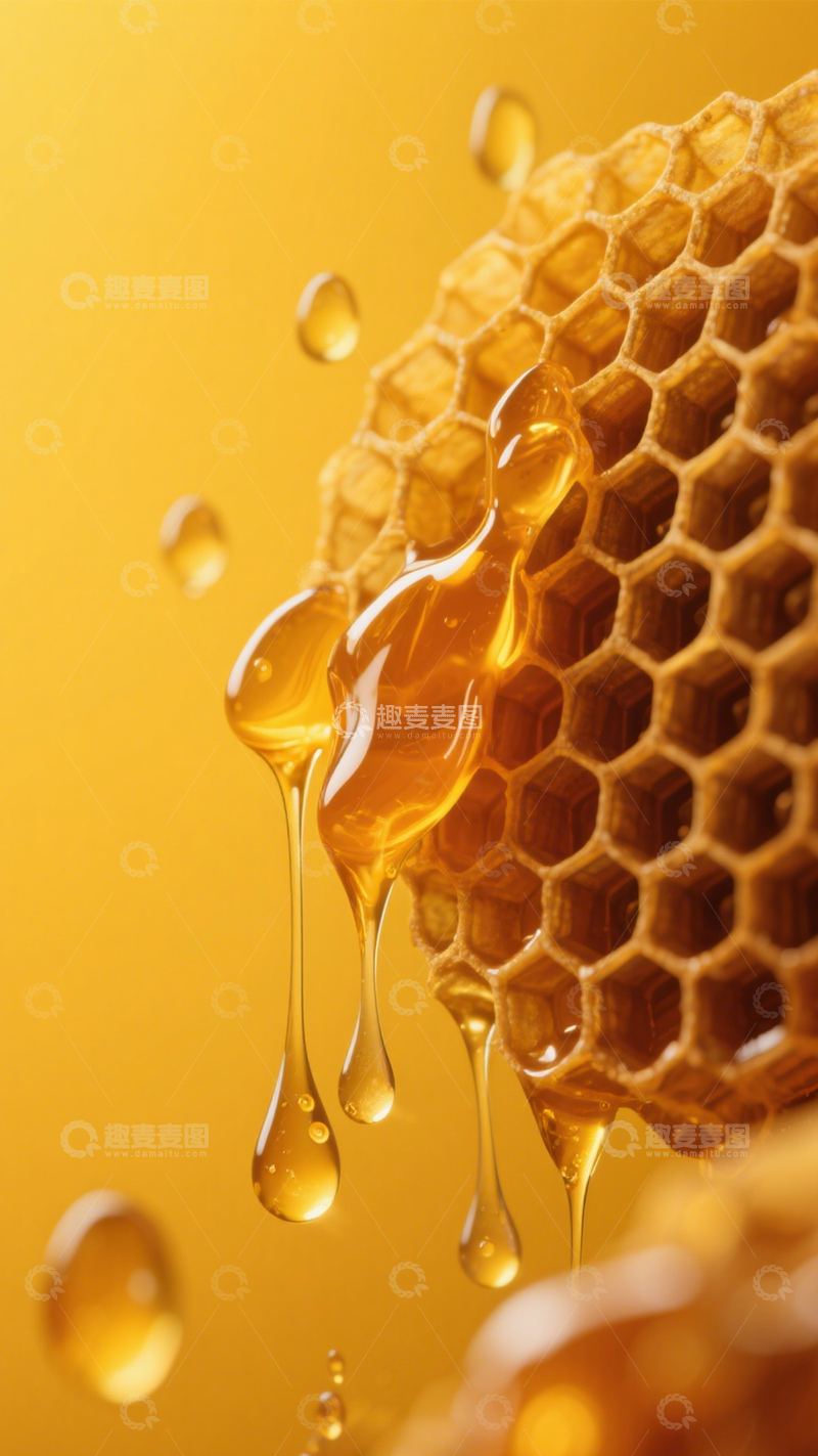 高清大图下载【趣麦麦图】金黄蜂巢甜蜜蜂蜜1