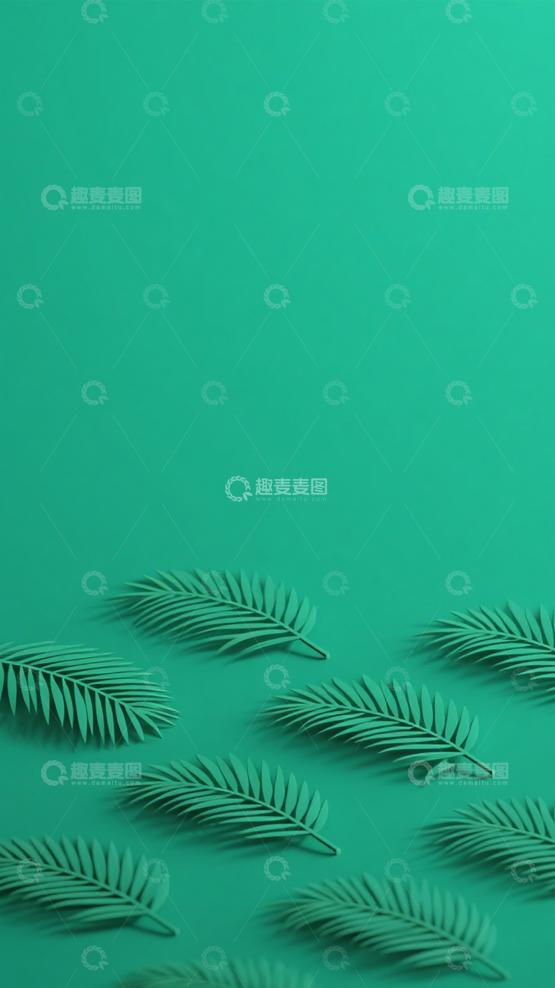 高清大图下载【趣麦麦图】清新棕榈叶绿色景致2