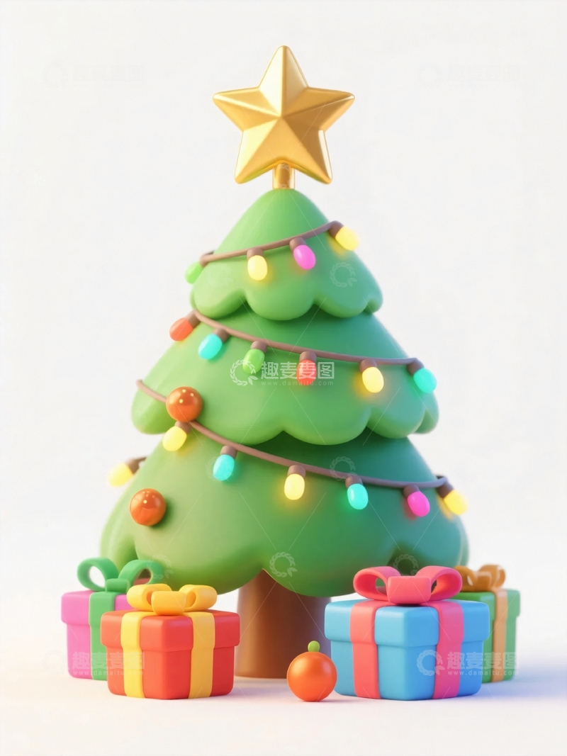 高清大图下载【趣麦麦图】圣诞节圣诞树背景3