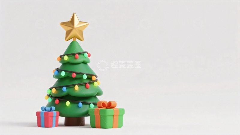 高清大图下载【趣麦麦图】圣诞节圣诞树背景2
