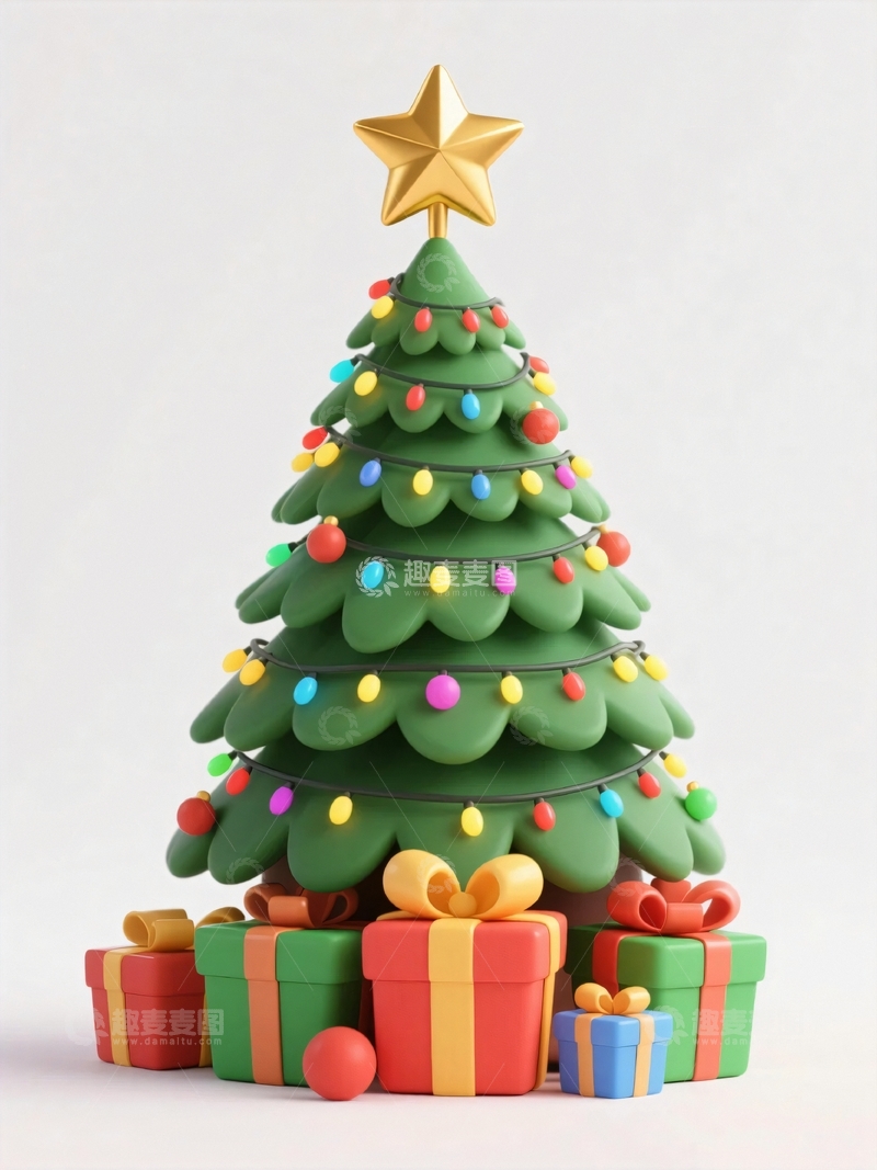 高清大图下载【趣麦麦图】圣诞节圣诞树背景5