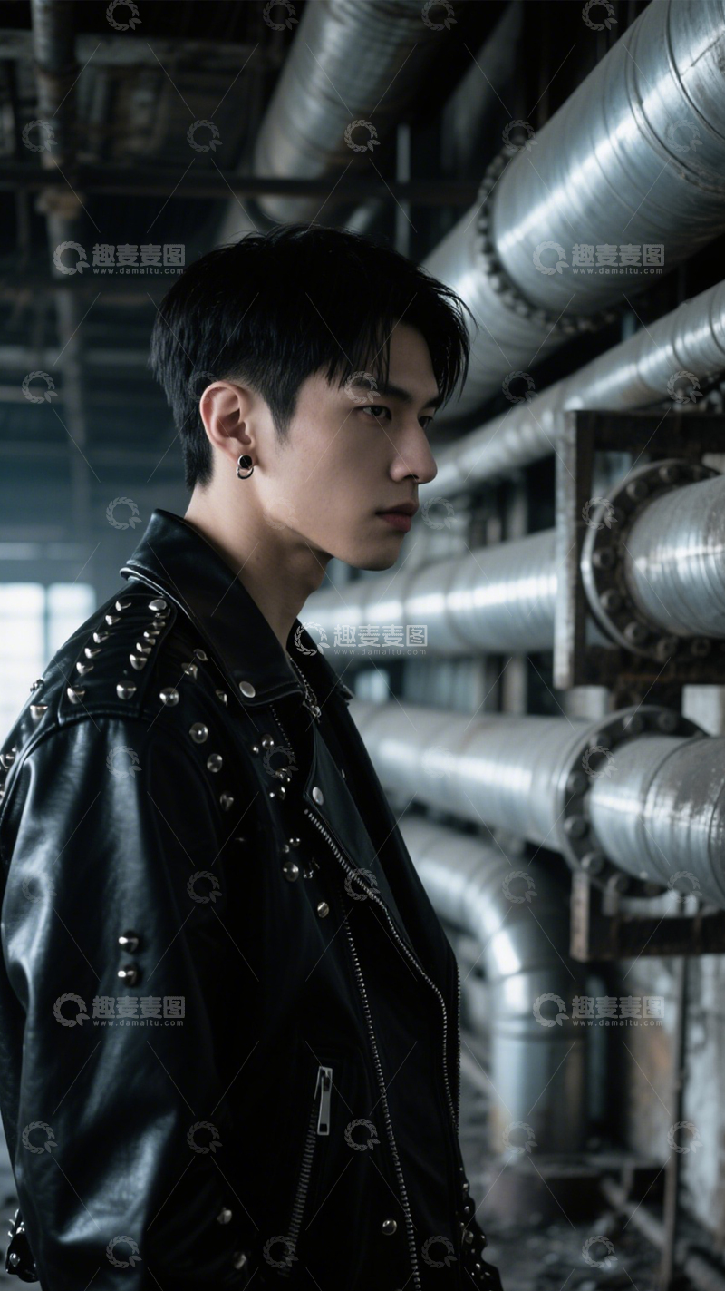 高清大图下载【趣麦麦图】工业风酷飒皮衣型格2