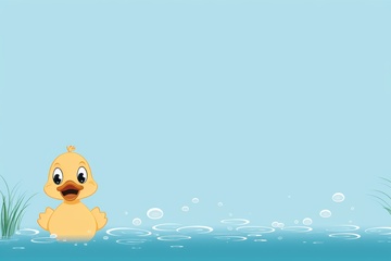 卡通简约小鸭子边框背景