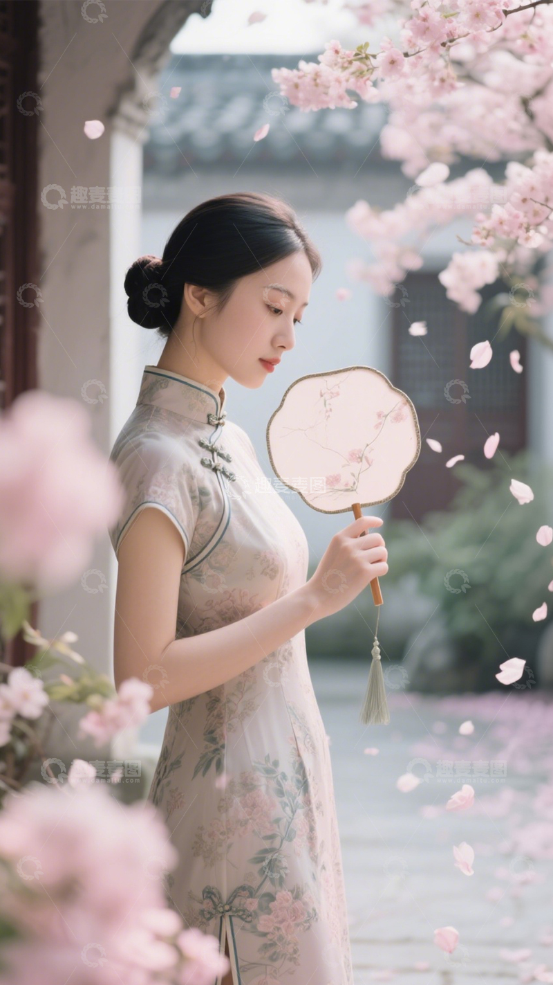 高清大图下载【趣麦麦图】国风旗袍古典雅韵1